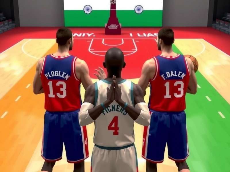 NBA 2K25 Pro League Independence Day Event - Tricolor court with players in freedom fighter jerseys